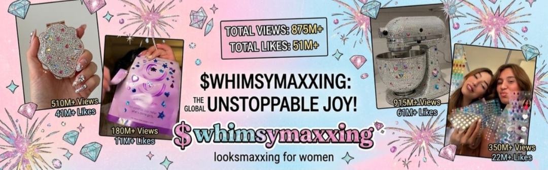 $whimsymaxxing banner collage of bedazzled items — looksmaxxing for women